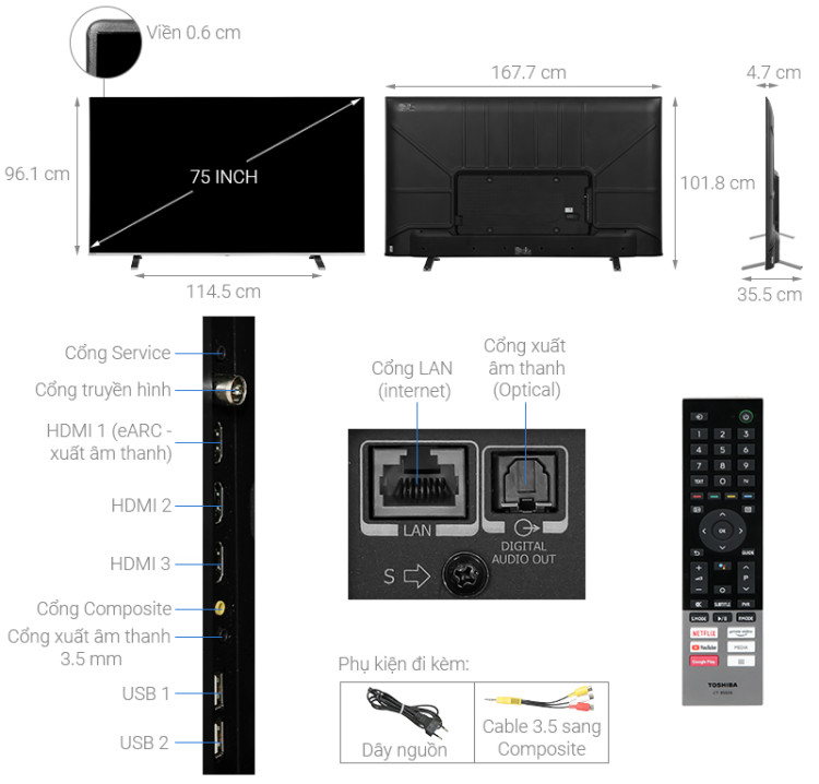Tivi Toshiba 75C350LP - 75 inch 2 Tivi Toshiba 75C350LP