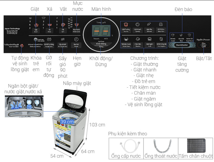 Máy Giặt Panasonic NA-F100A9BRV | 10Kg 2 Máy Giặt Panasonic NA-F100A9BRV