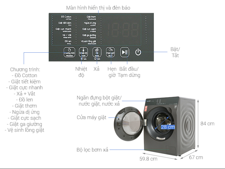 Máy Giặt Sharp ES-FK954SV-G