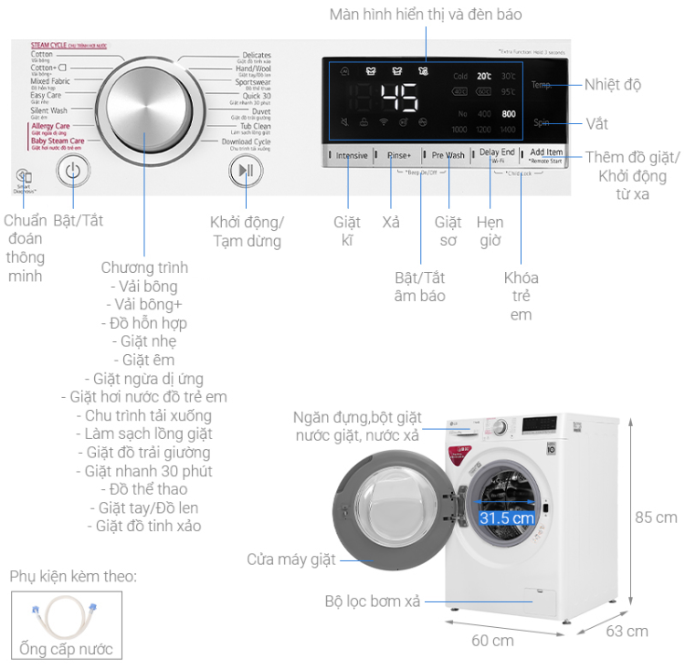 Máy Giặt LG FV1409S4W