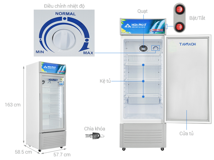 Tủ mát Hòa Phát HSR S6195 195 lít 2 Tủ mát Hòa Phát HSR S6195