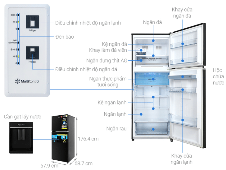 Tủ lạnh Panasonic NR-TX461GPKV