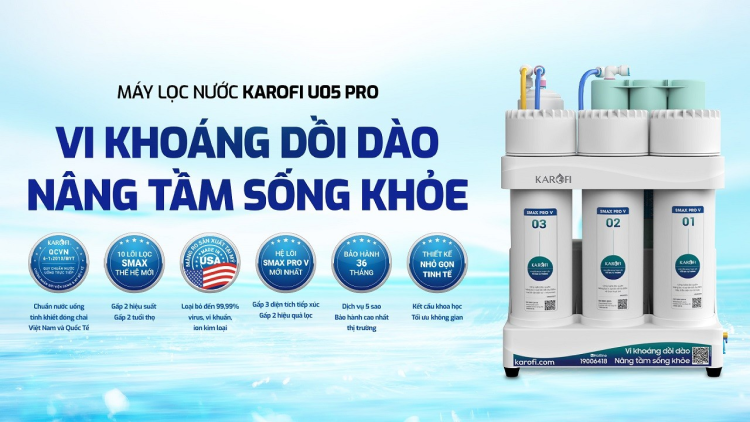 Máy lọc nước Karofi KAQ-U05 Pro 10 lõi 2 Máy lọc nước Karofi KAQ-U05 Pro