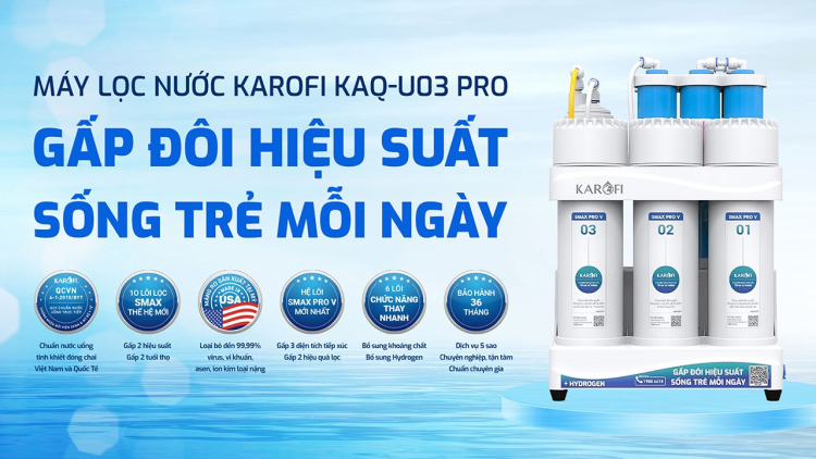 Máy lọc nước Karofi KAQ-U03 Pro 10 lõi 2 Máy lọc nước Karofi KAQ-U03 Pro