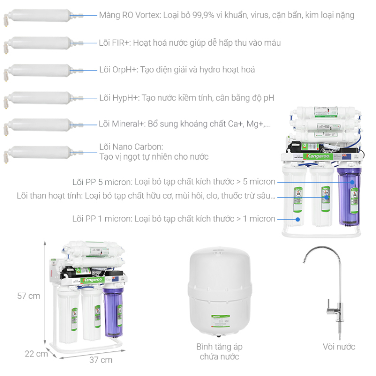 Máy lọc nước RO Kangaroo KGRP09HQ 9 lõi 2 Máy lọc nước RO Kangaroo KGRP09HQ