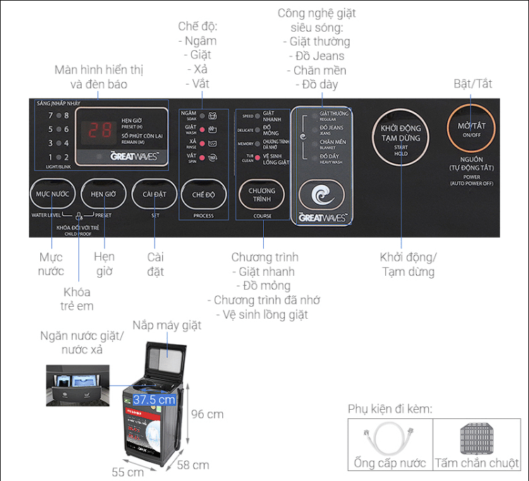 Máy Giặt Toshiba AW-DK1000FV(KK) Inverter | 9kg 2 Máy giặt Toshiba AW-DK1000FV(KK)