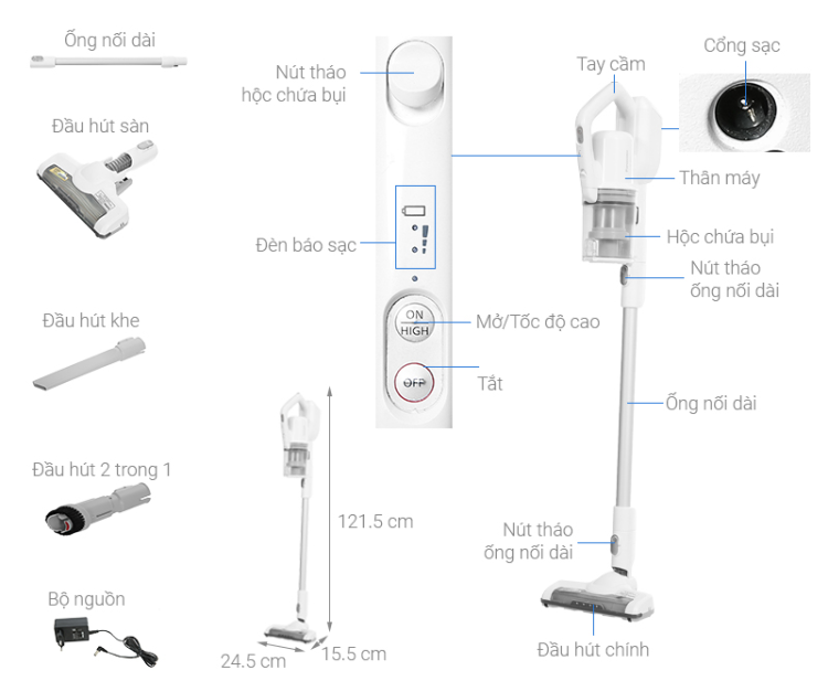 Máy hút bụi không dây Panasonic MC-SBV01W246