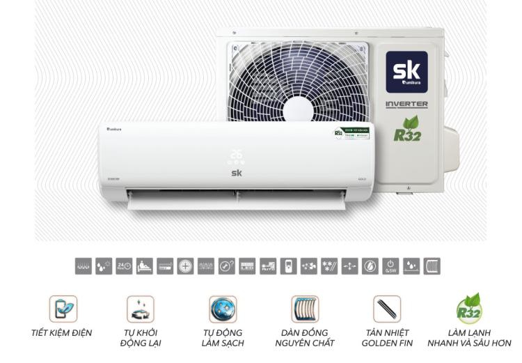 Điều hòa Sumikura APS/APO-240 GOLD Inverter 2.5HP 2 Điều hòa Sumikura APS/APO-240 GOLD