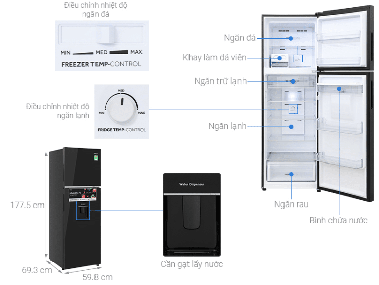 Tủ lạnh Aqua AQR-T410FA(WGB) 358 lít 2 Tủ lạnh Aqua AQR-T410FA(WGB)