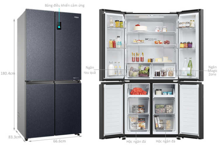 Tủ lạnh Aqua AQR-M532XA(CBC) 469 lít 2 Tủ lạnh Aqua AQR-M532XA(CBC)