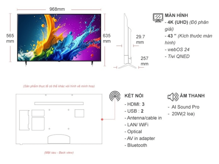 Tivi LG 43QNED80TSA - 43 inch 2 Tivi LG 43QNED80TSA