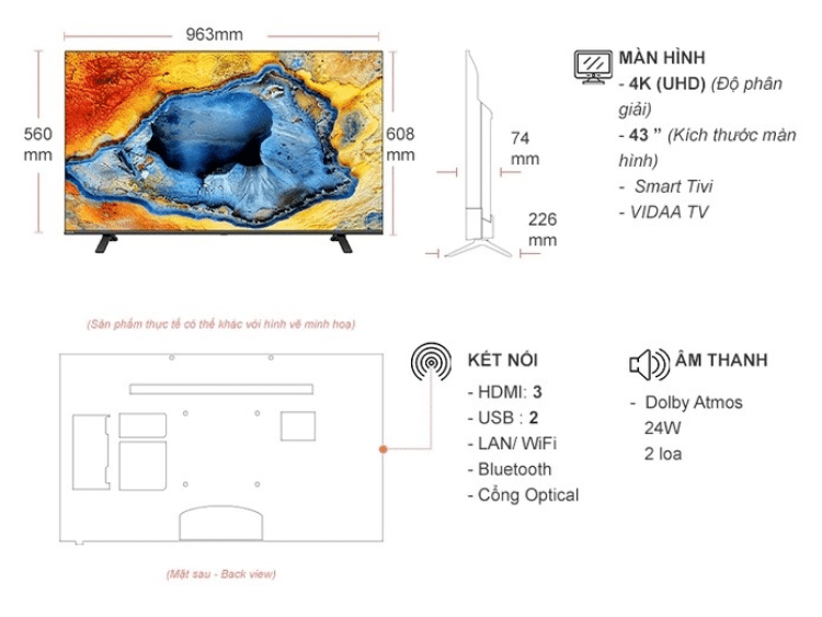 Tivi Toshiba 43E330NP - 43inch 4K 2 Tivi Toshiba 43E330NP