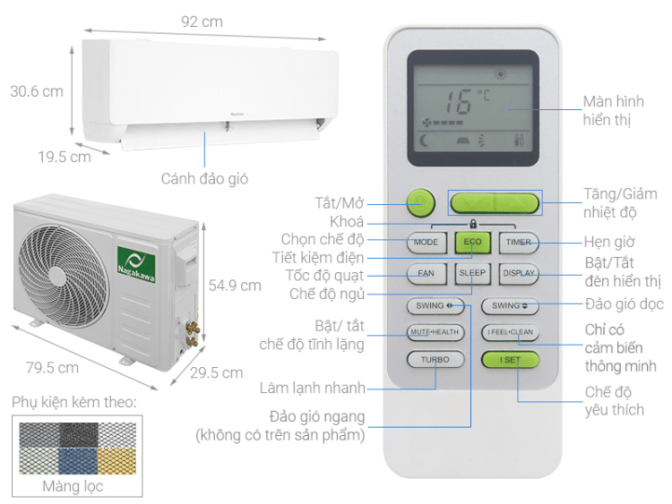 Điều hòa Nagakawa Inverter NIS-C18R2T28 2HP 2 Điều hoà Nagakawa NIS-C18R2T28