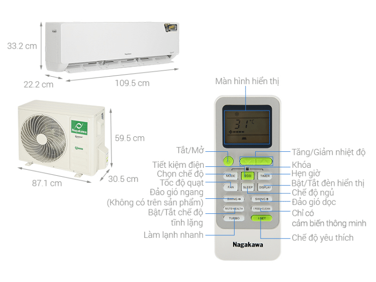 Điều hòa Nagakawa Inverter NIS-C24R2T28 2.5HP 2 Điều hòa Nagakawa NIS-C24R2T28