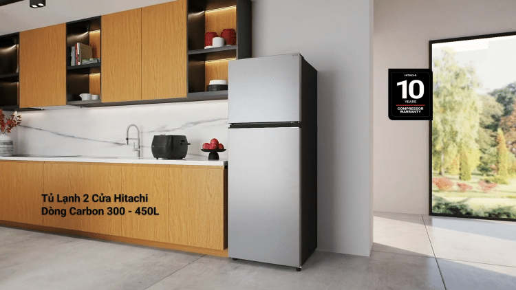 Tủ lạnh Hitachi HRTN6379SGBKVN Inverter 344 lít 2 Tủ lạnh Hitachi HRTN6379SGBKVN