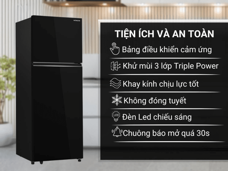 Tủ lạnh Hitachi HRTN6443SGBKVN Inverter 409 lít 2 Tủ lạnh Hitachi HRTN6443SGBKVN