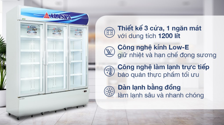 Tủ Mát ALASKA Inverter LCI-1200C3 1200 Lít 2 Tủ Mát ALASKA LCI-1200C3